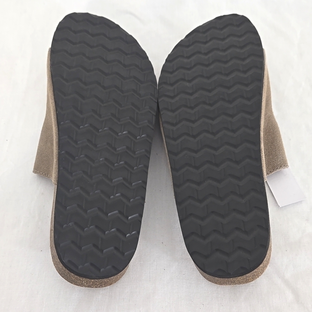 *NWT* Sonoma Taupe Leather Adjustable Straps Sandals Comfort Beach Summer, 8M - Picture 5 of 8